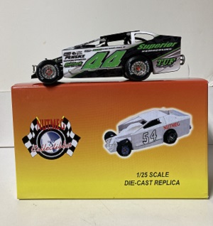 Anthony Perrego #44 1/25th scale Nutmeg Superior Remodeling dirt modified