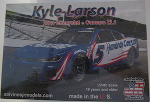 Kyle Larson #5 2023 Hendrickcars.com Chevrolet Camaro ZL1 Salvino Model Car Kit